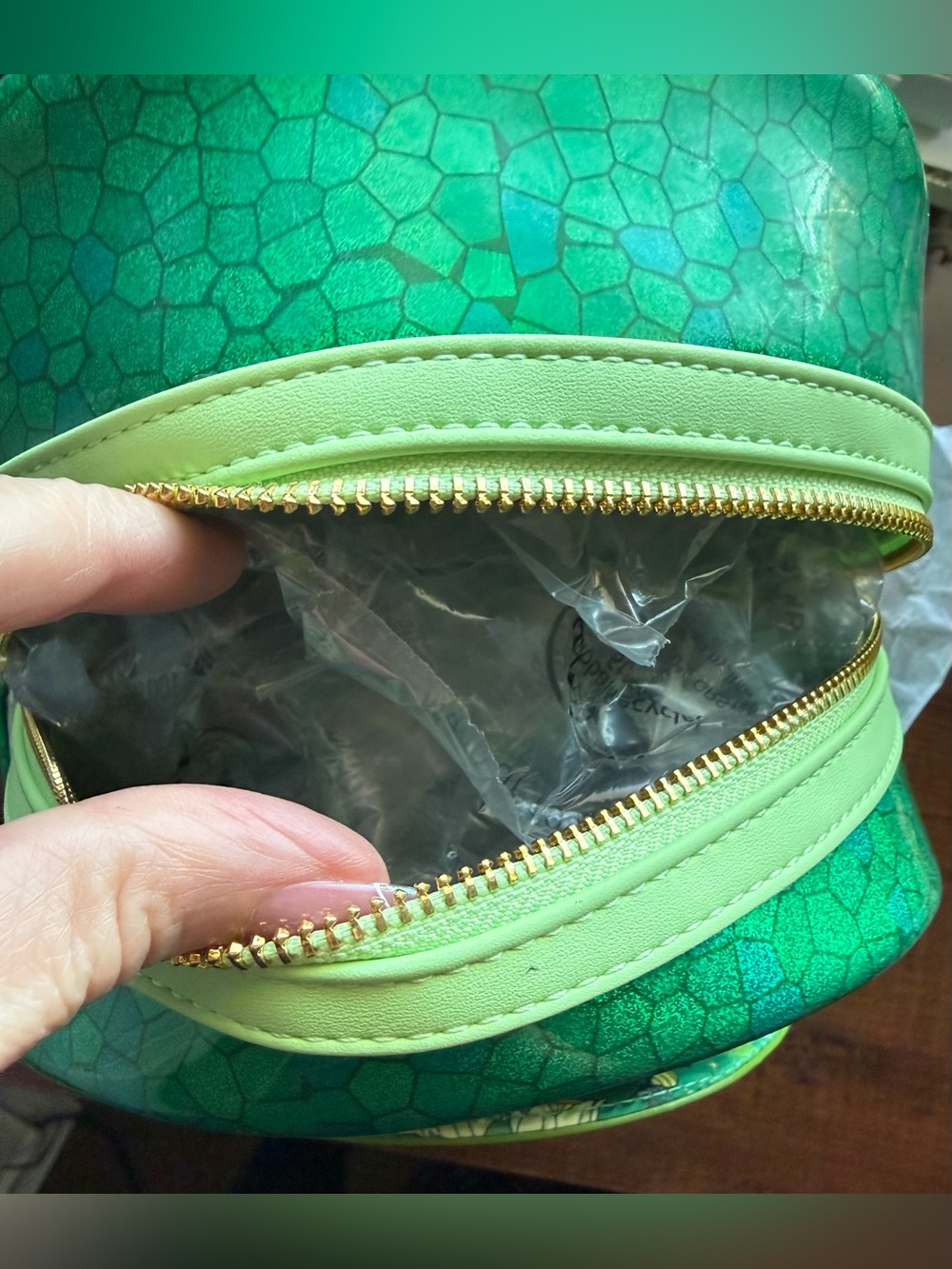 Loungefly Green Tiana Stained Glass Mini Backpack with Bow Ear Accessory *NWT - Picture 16 of 16